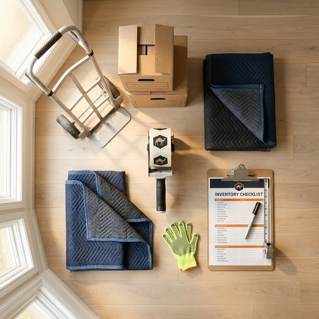 Professional moving supplies and packing materials layout for Missouri Valley residential relocations